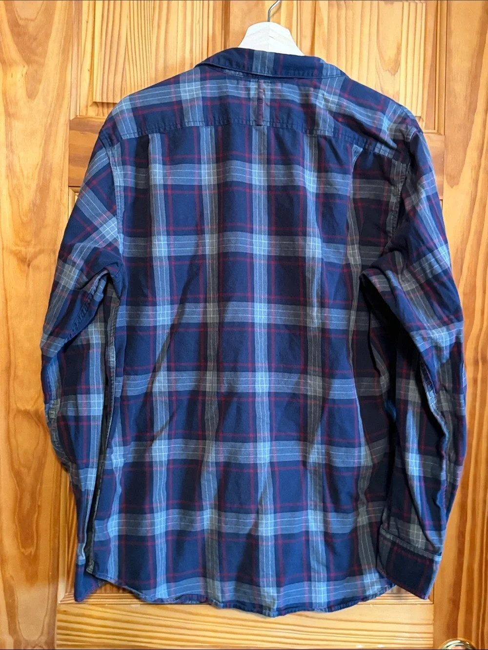 Banana Republic Navy, Red & Light Blue Plaid Shirt